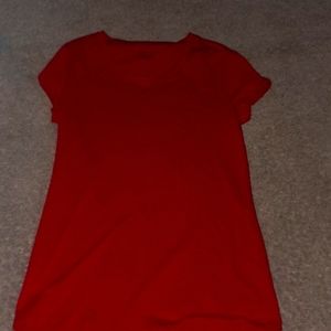 This is a red plain tee